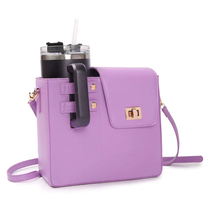 Outdoor Portable Women Crossbody Water Cup Storage Bag with Purse, Multifunctional Crossbody Shoulder Bag Water Bottle Holder