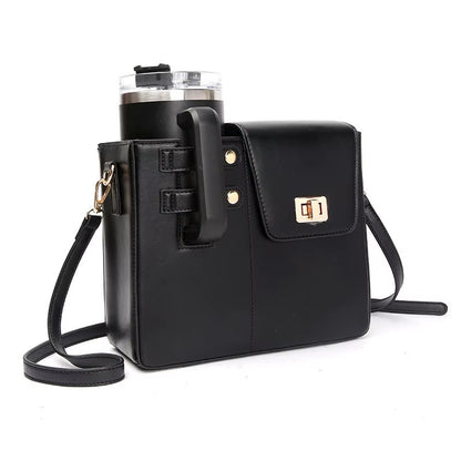 Outdoor Portable Women Crossbody Water Cup Storage Bag with Purse, Multifunctional Crossbody Shoulder Bag Water Bottle Holder