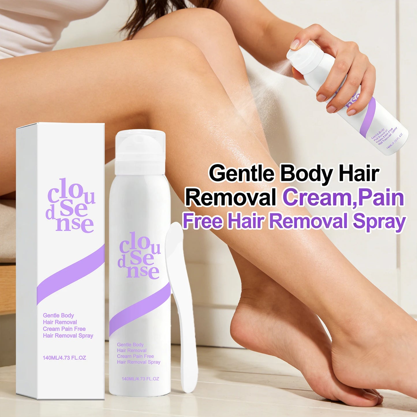 Mild Hair Removal Spray Nourishing Quickly Removing Hair Soothing Skin Control Oil Refreshing Non-Irritating Body Hair Remover