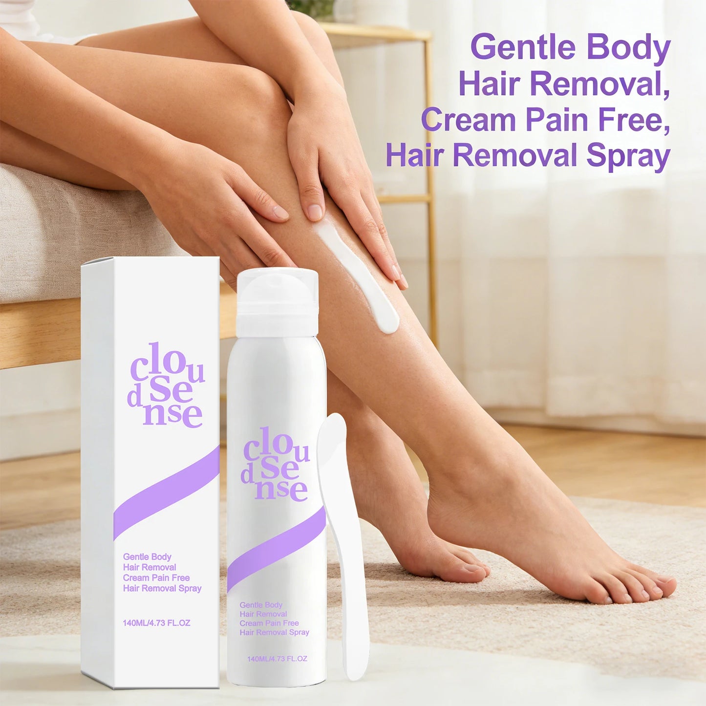 Mild Hair Removal Spray Nourishing Quickly Removing Hair Soothing Skin Control Oil Refreshing Non-Irritating Body Hair Remover