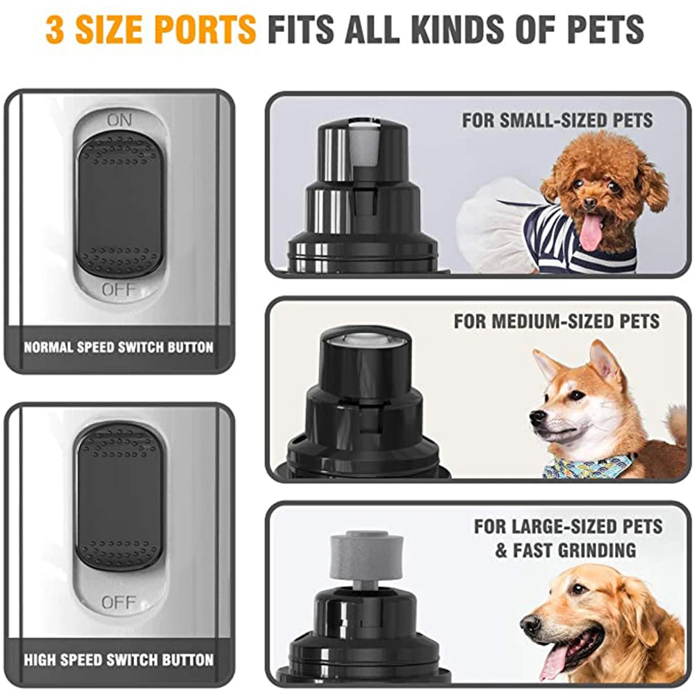 Electric Pet Nail Clipper USB Charging Dog Nail Grinder Portable Puppy Cat Nails Pet Grooming Tools for Small Medium Large Dogs