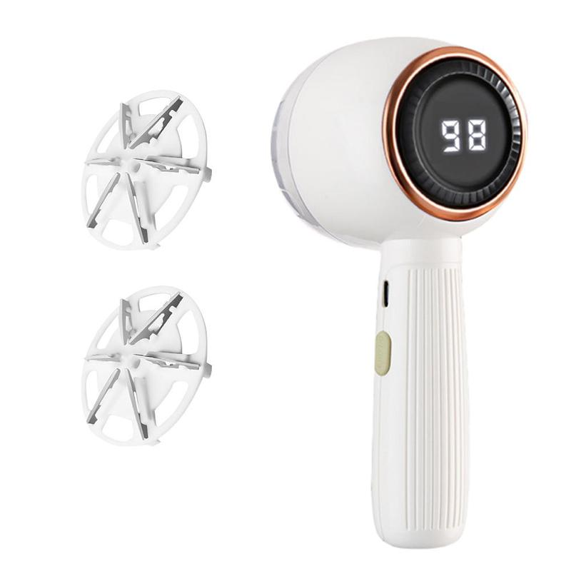 Rechargeable Fabric Shaver with 2 Replaceable Stainless Steel 6-Leaf Blades(1 Free Extra Included) | Lint Remover with 3-Speed Settings & LED Display - Efficient Sweater and Lint Shaver for Clothes, Removing Fuzz, Lint Balls, Pills.Christmas Gift