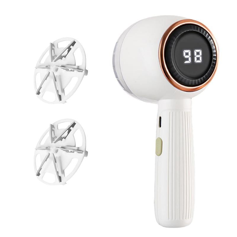 Rechargeable Fabric Shaver with 2 Replaceable Stainless Steel 6-Leaf Blades(1 Free Extra Included) | Lint Remover with 3-Speed Settings & LED Display - Efficient Sweater and Lint Shaver for Clothes, Removing Fuzz, Lint Balls, Pills.Christmas Gift