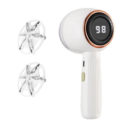 Rechargeable Fabric Shaver with 2 Replaceable Stainless Steel 6-Leaf Blades(1 Free Extra Included) | Lint Remover with 3-Speed Settings & LED Display - Efficient Sweater and Lint Shaver for Clothes, Removing Fuzz, Lint Balls, Pills.Christmas Gift