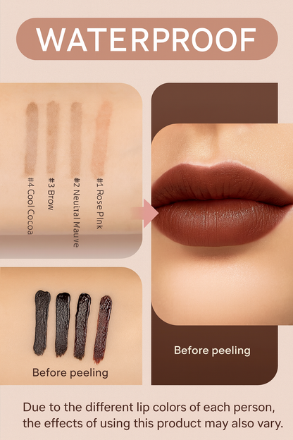 4 Colors Peel off Lip Liner Waterproof Transfer-Proof Lipstic Tattoo Waterproof Long Lasting Matte Velvet Lip Tint Sexy Red Cont
